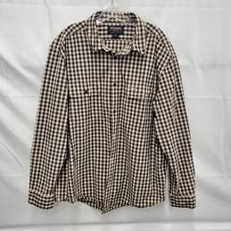 Filson's MN's Checkered Brown & Beige 100% Cotton Long Sleeve Shirt Size XL