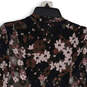 Womens Lavender Purple Floral Long Sleeve Button Front Blouse Top Size PS image number 4