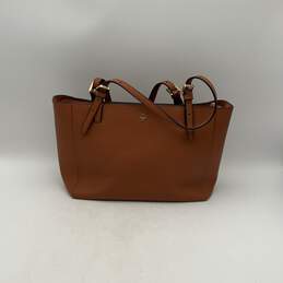 Tory Burch Womens Brown Adjustable Strap Inner Pocket Zipper Tote Bag Purse