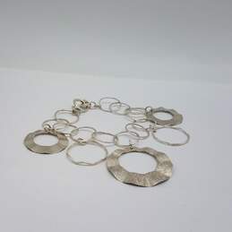 Sterling Silver Circle Link 7 1/2 Inch Bracelet 13.7g