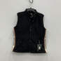 NWT Womens Black Sleeveless Pockets Fleece Full-Zip Motorcycle Vest Size XL image number 1
