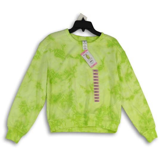 NWT Womens Green Tie-Dye Round Neck Long Sleeve Pullover Sweatshirt Size S image number 1