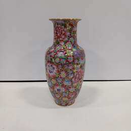 Pink Floral Pattern w/ Gold Accent Porcelain Vase