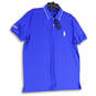 NWT Mens Blue Short Sleeve Collared Side Slit Golf Polo Shirt Size XL image number 2