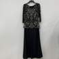 NWT Pisarro Nights Womens Black Beaded Long Sleeve Back Zip A-Line Dress Size 10 image number 1