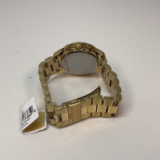 NWT Designer Michael Kors MK5055 Gold-Tone Chronograph Analog Wristwatch image number 4