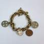 Designer Michael Kors Gold-Tone Chain Fashionable Toggle Charm Bracelet image number 4