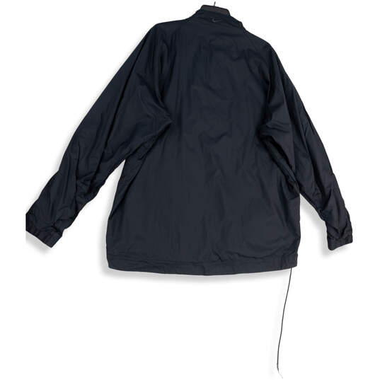 Mens Black Stretch Long Sleeve Pocket Half-Zip Windbreaker Jacket Size XXL image number 2