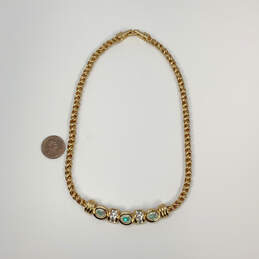 Designer Swarovski Gold-Tone Crystal Clear Cut Barrel Chain Necklace alternative image
