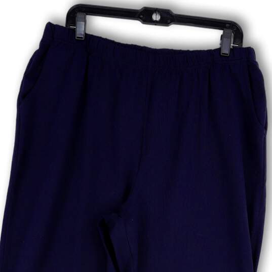 Womens Blue Stretch Elastic Waist Slash Pockets Pull-On Sweatpants Size XL image number 3