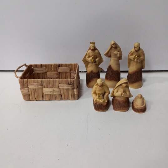 Bundle of Wooden Nativity Scene Display Figurines image number 1