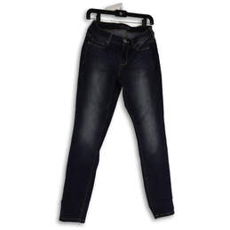 Womens Blue Dark Wash Pockets Stretch Denim Skinny Leg Jeans Size S/R alternative image