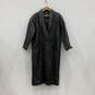 Mens Black Leather Thinsulate 3/4 Sleeve Long Trench Coat Size XL image number 1
