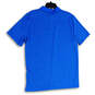 NWT Mens Blue Green Striped Spread Collar Short Sleeve Polo Shirt Size XL image number 2