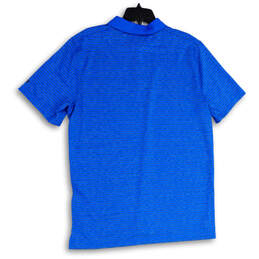 NWT Mens Blue Green Striped Spread Collar Short Sleeve Polo Shirt Size XL alternative image