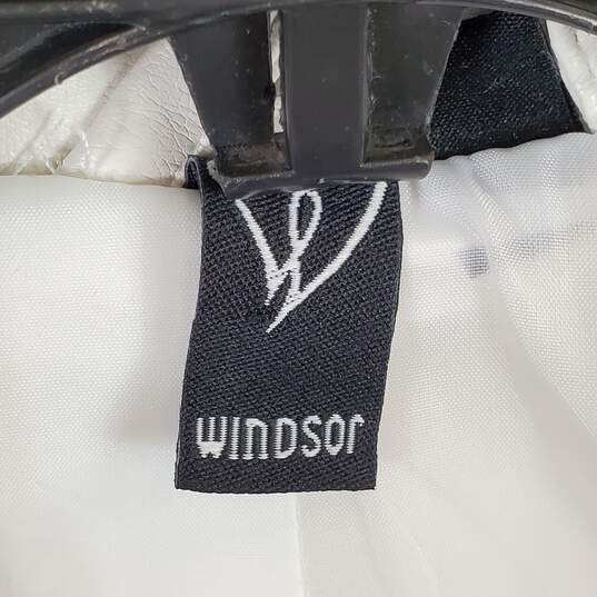 Windsor Women White Faux Leather Belt Jacket L NWT image number 3