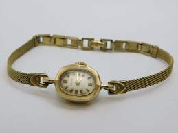 14K Gold Vintage Elgin Swiss Mesh Chain Ladies Watch 11.2g