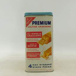 Vintage Nabisco Premium Saltine Crackers Tin 14oz w/ Lid alternative image