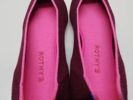 Rothy's The Point Burgundy Wool Blend Textile Ballet Flat Women’s US 9.5 image number 8