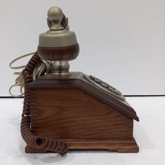 Western Electric Retro Style Wooden Push Button Phone Untested image number 3