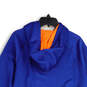 Womens Blue Orange Long Sleeve Drawstring Zipper Pocket Pullover Hoodie Size XXL image number 4