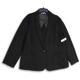 NWT Womens Black Notch Lapel Long Sleeve One Button Blazer Size XXL