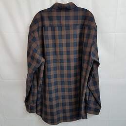 Pendleton fine knit plaid wool button up shirt XL long alternative image