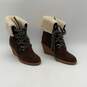 Cole Haan Womens Brown Round Toe High Wedge Heel Lace Up Winter Boots Size 6.5 image number 2