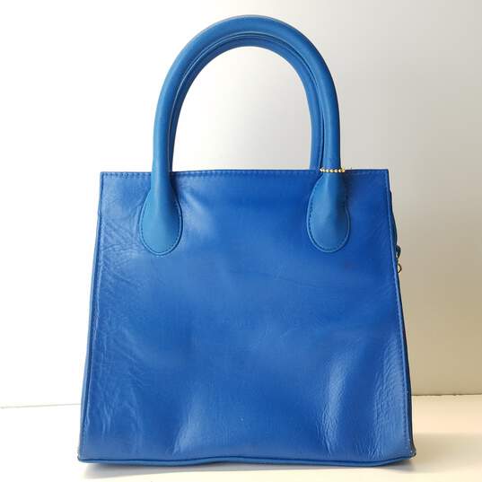 Buy the Giani Bernini Blue Leather Small Zip Lunch Tote Bag