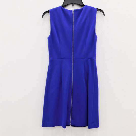 DVF Diane Von Furstenberg Purple Rayon Stretch Blend Mini Sheath Dress Size 0 NWT with COA image number 2