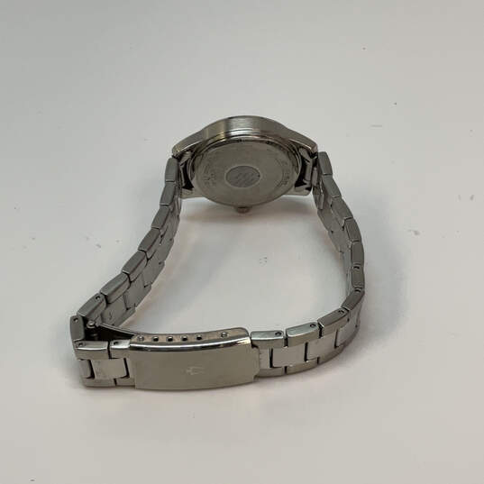 Designer Bulova Silver-Tone Stainless Steel Round Dial Analog Wristwatch image number 4