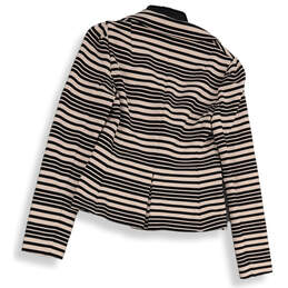 NWT Womens Black Striped Long Sleeve Notch Lapel Two Button Blazer Size 8 alternative image