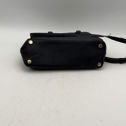Michael Kors Womens Black Leather Handle Bottom Stud Satchel Bag Purse image number 4
