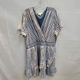 Michael Kors Metallic Stripe Short Sleeve Dress Size 4X