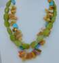 Artisan 925 Turquoise & Orange & Yellow Agate Graduated & Faceted Serpentine Beaded Necklaces Variety 185.2g image number 1