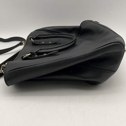 Kate Spade Womens Black Leather Adjustable Strap Bottom Stud Tote Crossbody Bag image number 5
