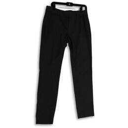 Womens Black Flat Front Slash Pocket Straight Leg Dress Pants Size 8