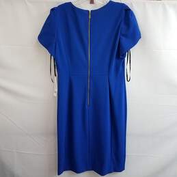 CALVIN KLEIN Tulip Sheath Sleeve Dress In Capri Blue Size 14 alternative image