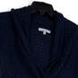 NWT Womens Blue Knitted V-Neck Short Sleeve Pullover Sweater Size M image number 3