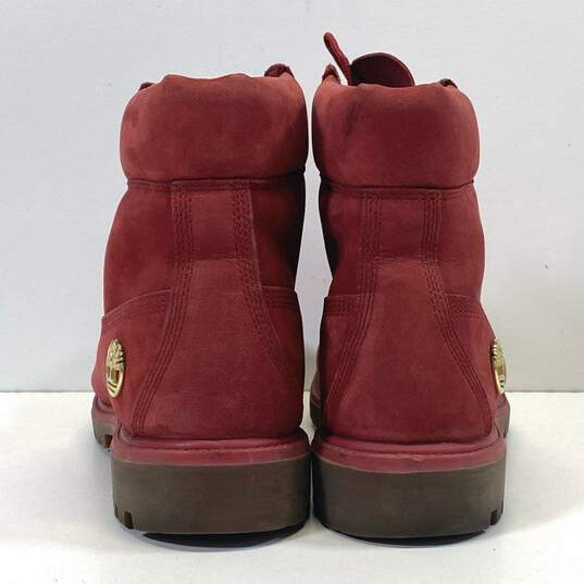 Timberland Suede Waterproof Combat Boots Red 8 image number 4