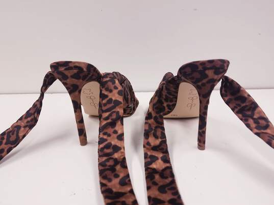 Jessica Simpson Jestella Ankle Wrap Leopard Print Sandal Pump Heels Shoes Size 6.5 M image number 5