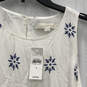 NWT Womens White Blue Floral Print Round Neck Sleeveless A-Line Dress Sz S image number 3