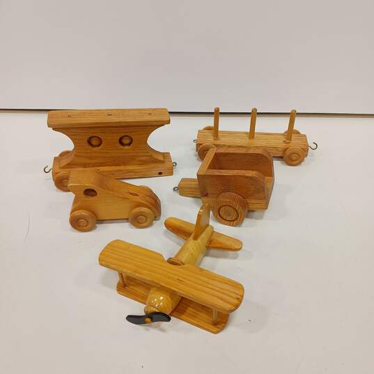 Wooden Vehicle Toys Assorted 5pc Lot image number 1