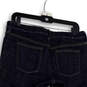 Womens Blue Denim Dark Wash Cuffed Hem Pockets Straight Leg Jeans Size 8 image number 4