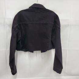 NWT WM's Top Shop Black High Cropped Jean Jacket Size 6 alternative image