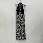 NWT Womens Black white Floral Sleeveless Halter Neck Maxi Dress Size 10 image number 1