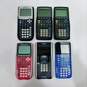 6 Assorted Texas Instruments Graphing Calculators image number 1