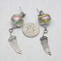 Artisan AJM Signed Sterling Silver Colorful Accent Pepper Earrings - 8.5g image number 3