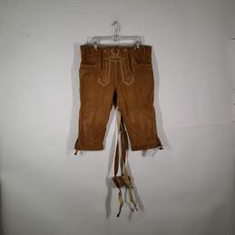 Mens Adjustable Belts Knee Length Oktoberfest Lederhosen Outfit Size 38