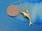 (G) 14k Yellow Gold Puffy Dolphin Pendant Necklace 1.6g image number 6